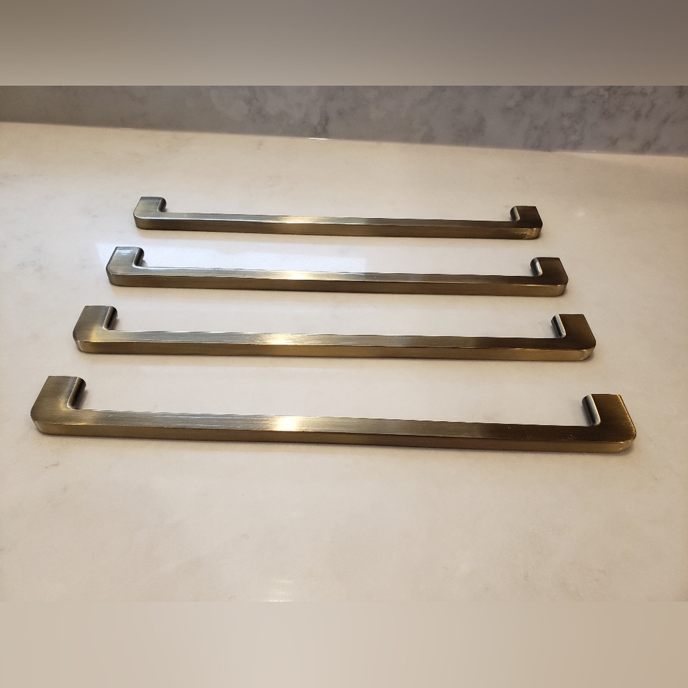 4 brushed bronze rectangular handles, drawer pulls